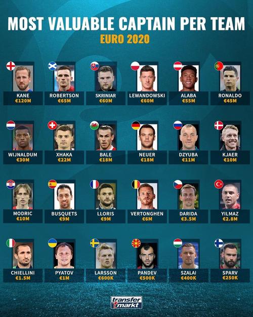 本届欧洲杯队长名单（本届欧洲杯参赛队）